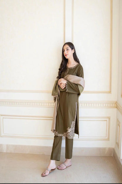 DHANAK 3PC EMBROIDERED DRESS BN11105