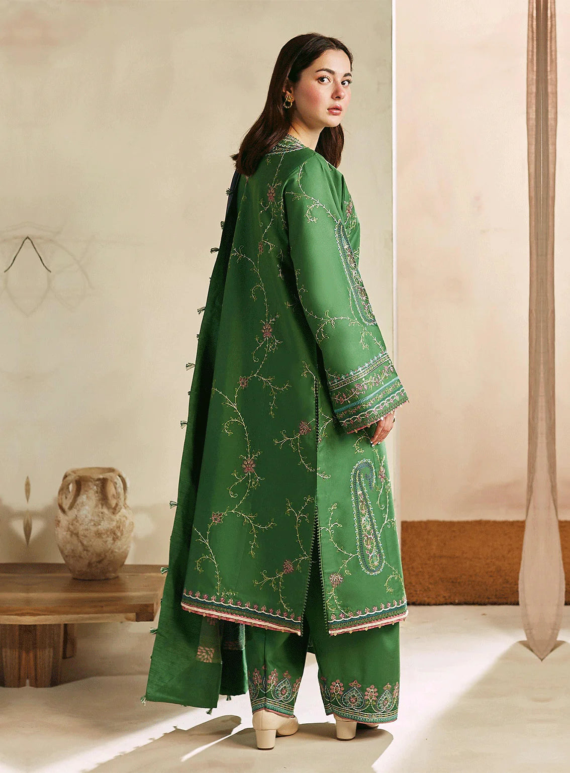DHANAK 3PC EMBROIDERED UNSTITCHED DRESS BN11103