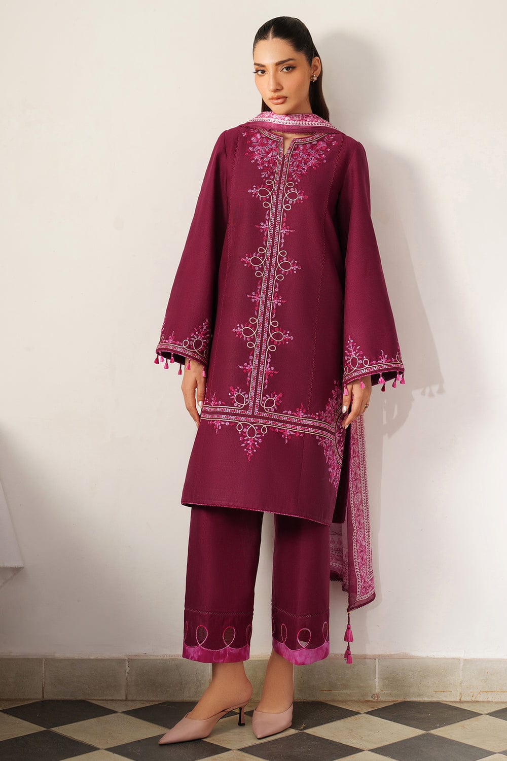 DHANAK EMBROIDERED 3 PIECE SUIT ZS 17333