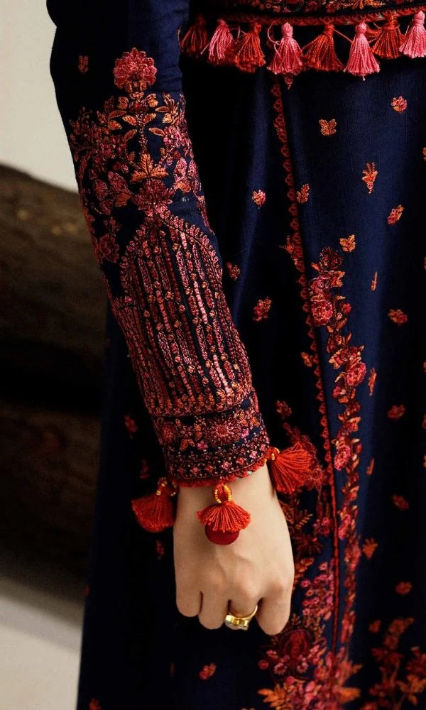 maroon embroidered suit - winter dresses for women- affordable winter dresses - heavy embroidered suits