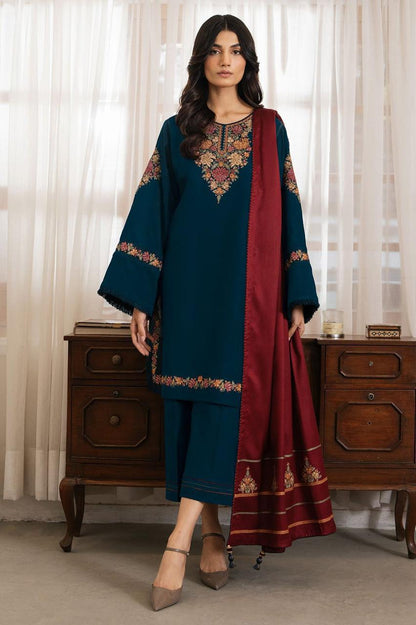 3 PIECE DHANAK UNSTITCHED EMBROIDERED SUIT RM-1006
