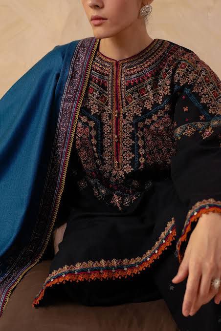 DHANAK 3PC EMBROIDERED UNSTITCHED DRESS BN11106