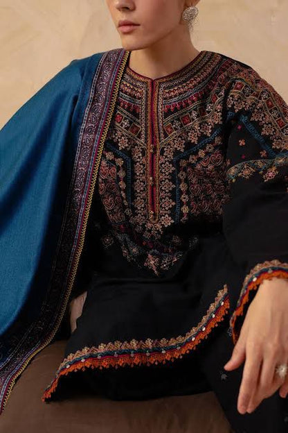 DHANAK 3PC EMBROIDERED UNSTITCHED DRESS BN11106