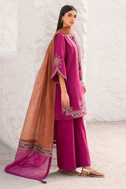 3PC UNSTITCHED DHANAK EMBROIDERED SUIT RA-1003
